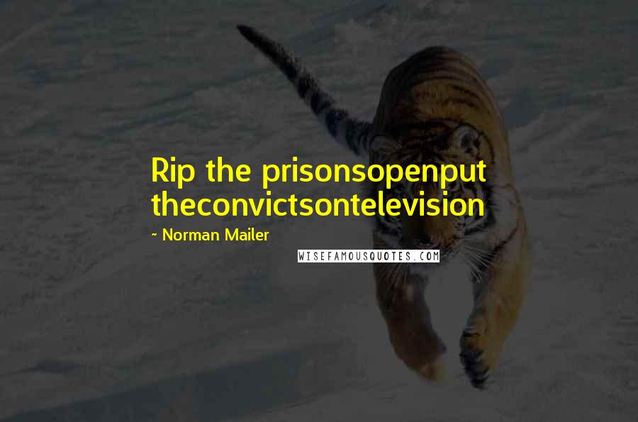 Norman Mailer Quotes: Rip the prisonsopenput theconvictsontelevision