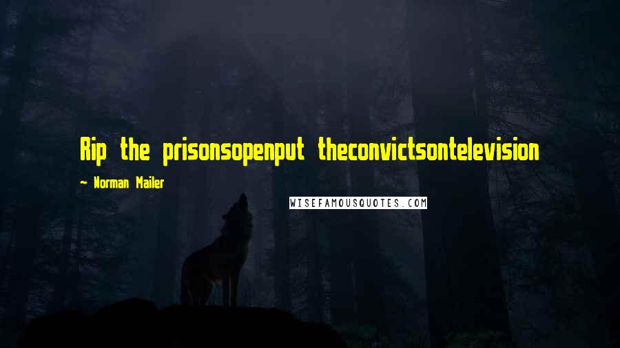 Norman Mailer Quotes: Rip the prisonsopenput theconvictsontelevision