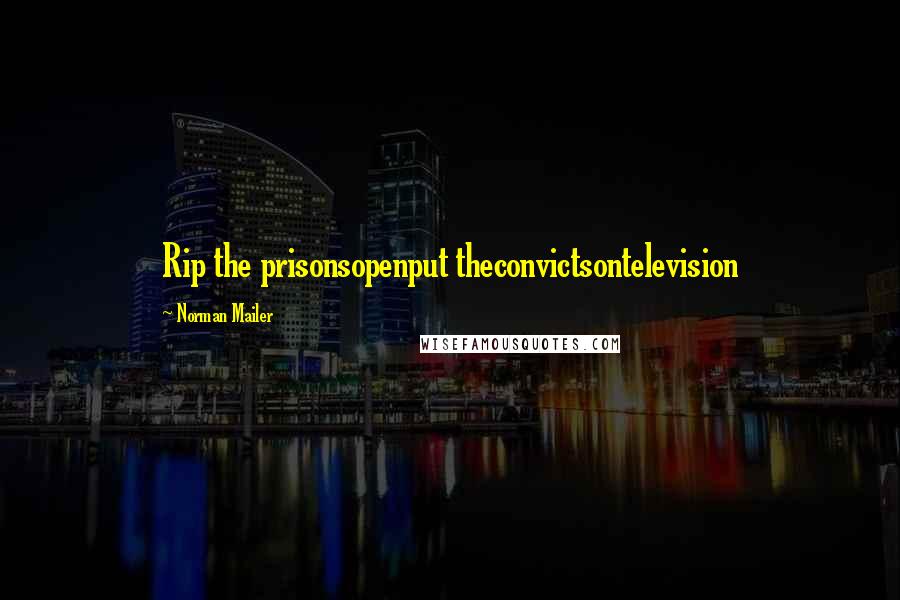 Norman Mailer Quotes: Rip the prisonsopenput theconvictsontelevision