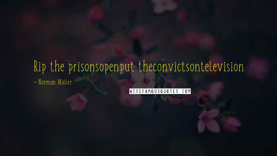 Norman Mailer Quotes: Rip the prisonsopenput theconvictsontelevision