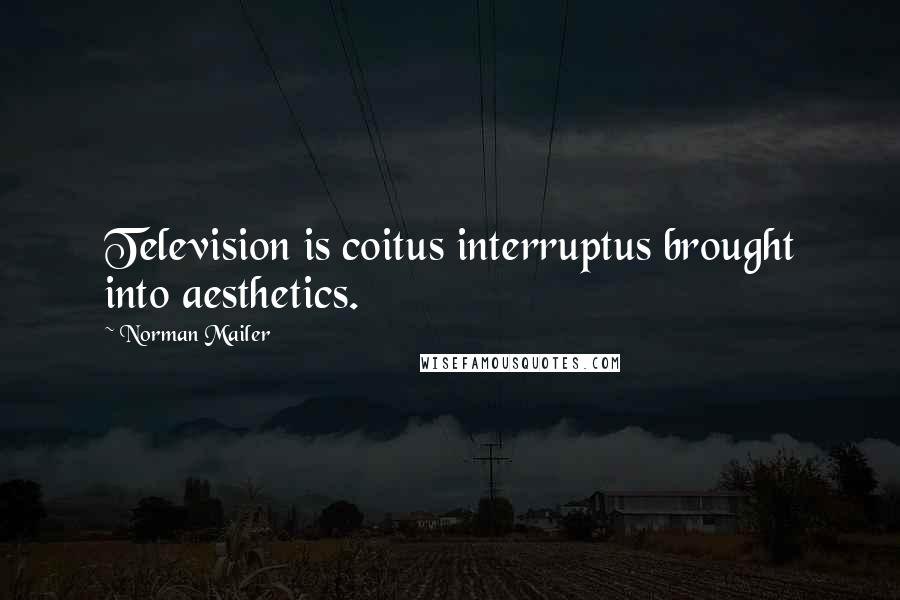 Norman Mailer Quotes: Television is coitus interruptus brought into aesthetics.