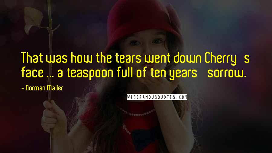 Norman Mailer Quotes: That was how the tears went down Cherry's face ... a teaspoon full of ten years' sorrow.