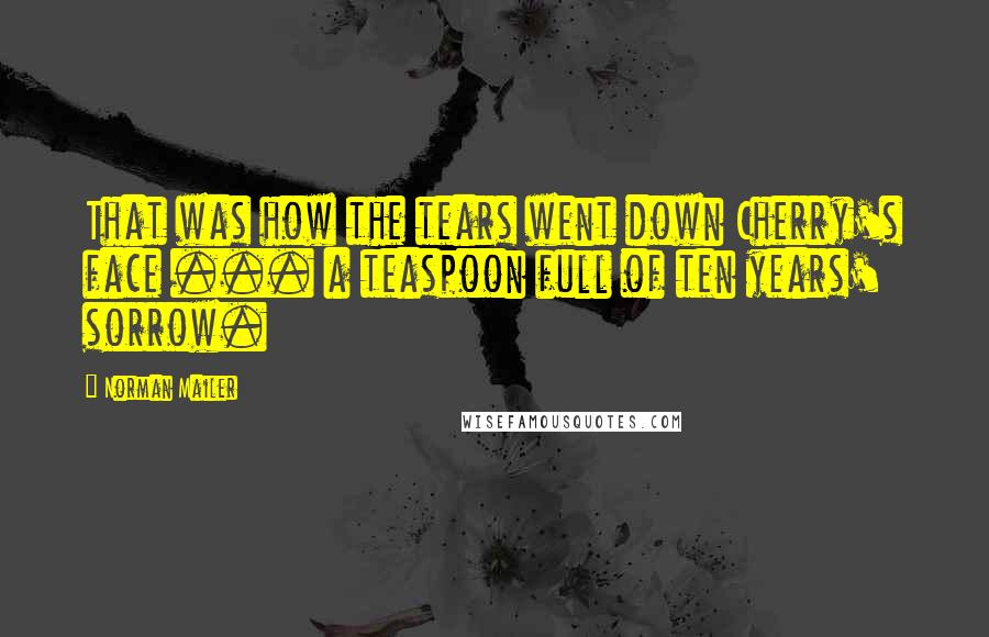 Norman Mailer Quotes: That was how the tears went down Cherry's face ... a teaspoon full of ten years' sorrow.