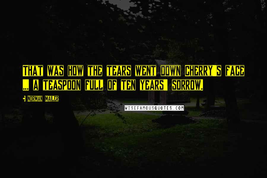 Norman Mailer Quotes: That was how the tears went down Cherry's face ... a teaspoon full of ten years' sorrow.