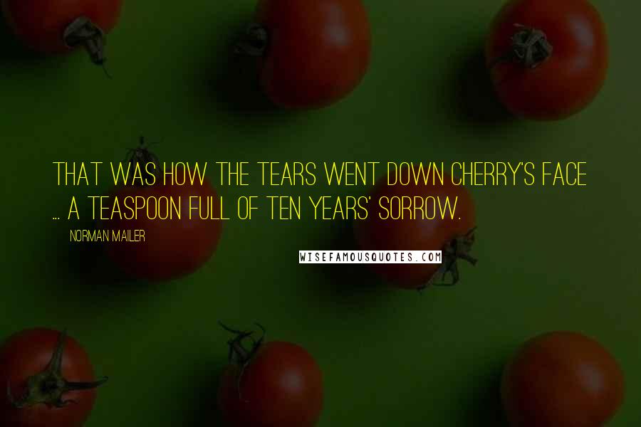 Norman Mailer Quotes: That was how the tears went down Cherry's face ... a teaspoon full of ten years' sorrow.