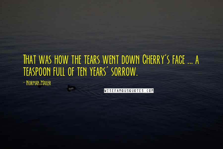 Norman Mailer Quotes: That was how the tears went down Cherry's face ... a teaspoon full of ten years' sorrow.