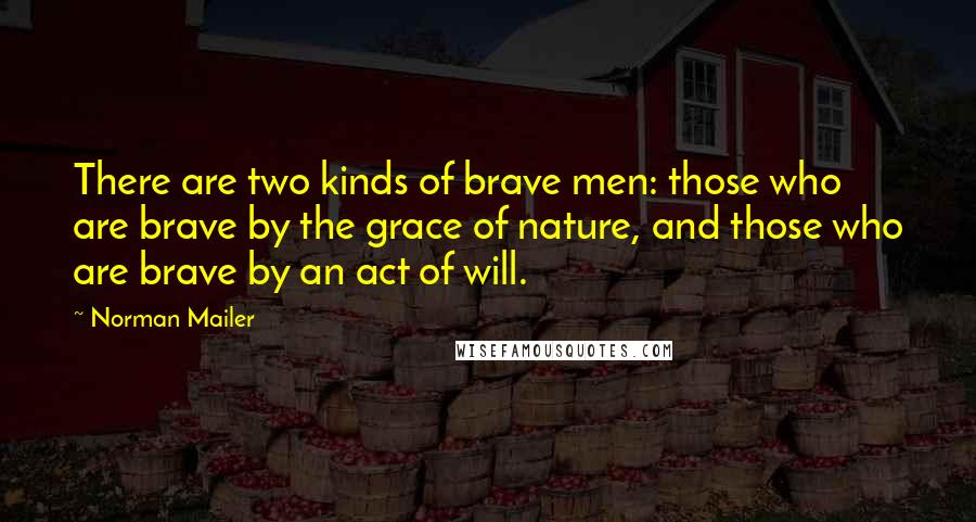 Norman Mailer Quotes: There are two kinds of brave men: those who are brave by the grace of nature, and those who are brave by an act of will.