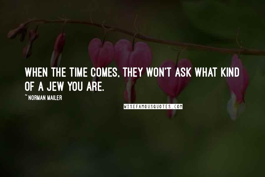 Norman Mailer Quotes: When the time comes, they won't ask what kind of a Jew you are.