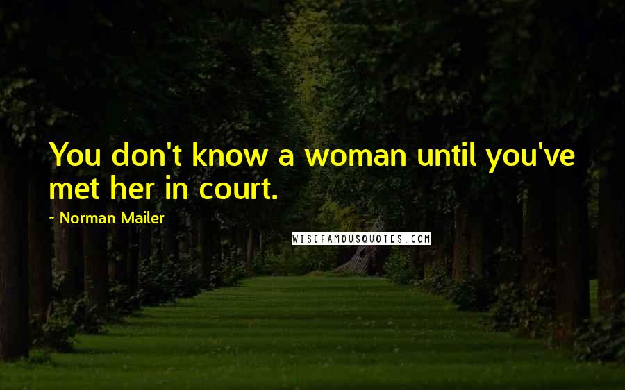 Norman Mailer Quotes: You don't know a woman until you've met her in court.