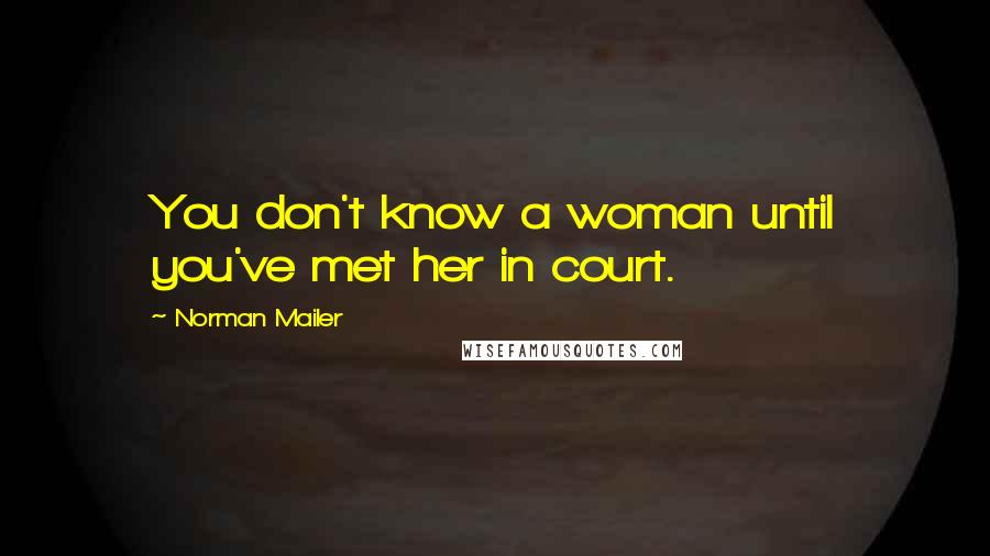 Norman Mailer Quotes: You don't know a woman until you've met her in court.