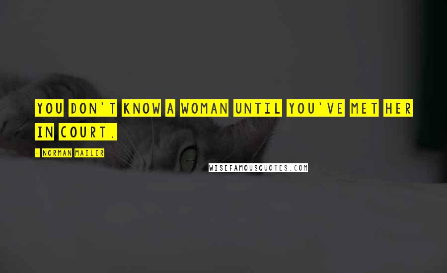 Norman Mailer Quotes: You don't know a woman until you've met her in court.