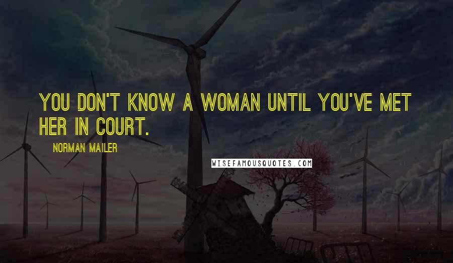 Norman Mailer Quotes: You don't know a woman until you've met her in court.