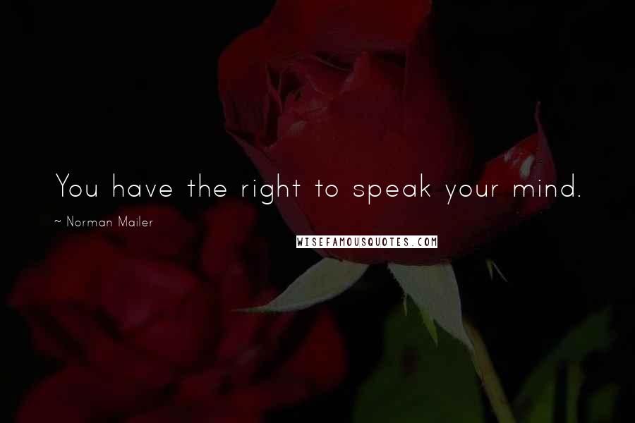 Norman Mailer Quotes: You have the right to speak your mind.