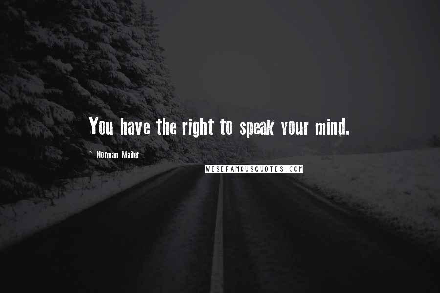 Norman Mailer Quotes: You have the right to speak your mind.