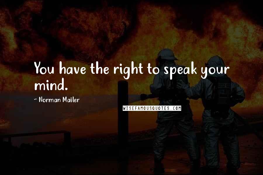 Norman Mailer Quotes: You have the right to speak your mind.