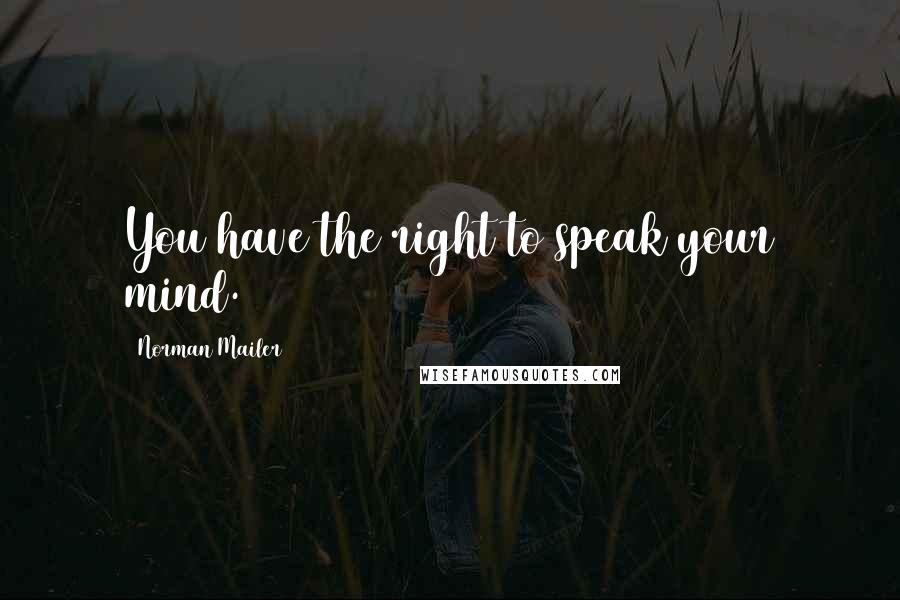 Norman Mailer Quotes: You have the right to speak your mind.