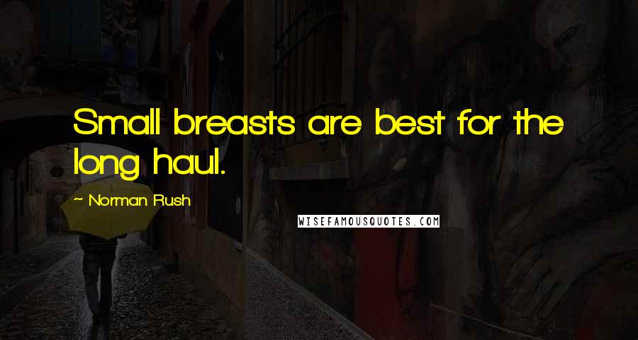Norman Rush Quotes: Small breasts are best for the long haul.