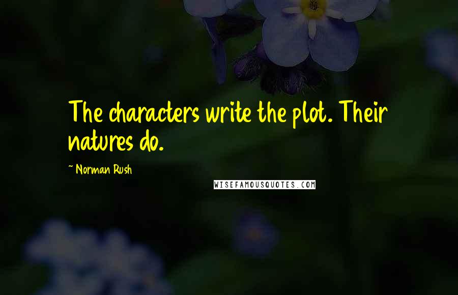 Norman Rush Quotes: The characters write the plot. Their natures do.