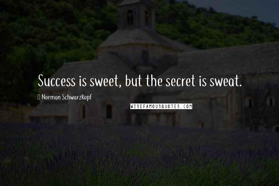Norman Schwarzkopf Quotes: Success is sweet, but the secret is sweat.