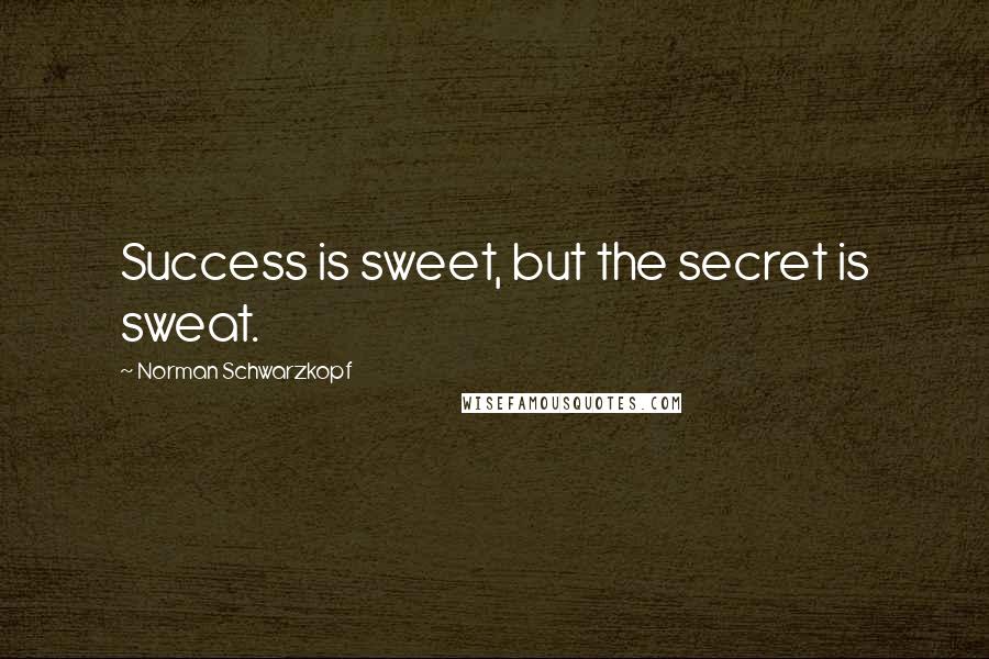 Norman Schwarzkopf Quotes: Success is sweet, but the secret is sweat.
