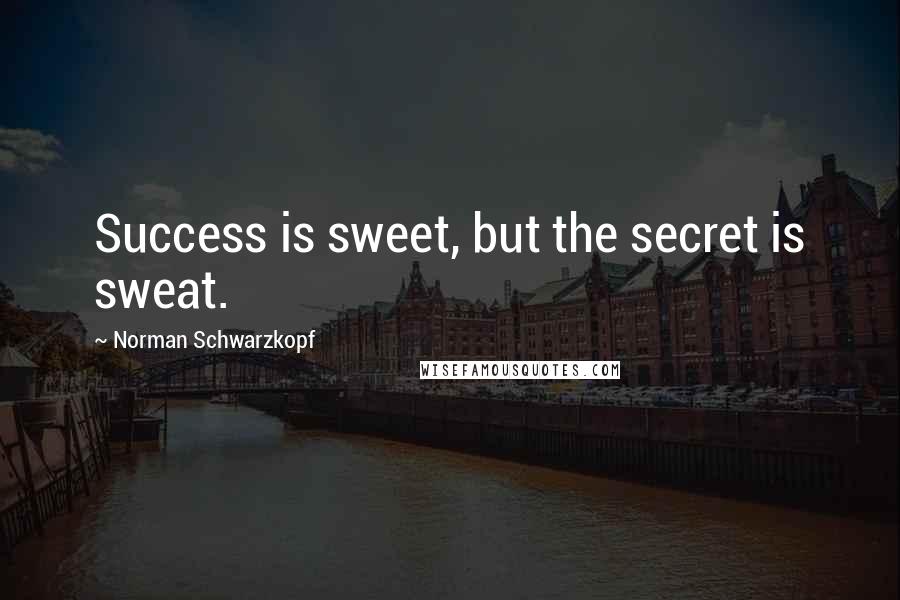 Norman Schwarzkopf Quotes: Success is sweet, but the secret is sweat.