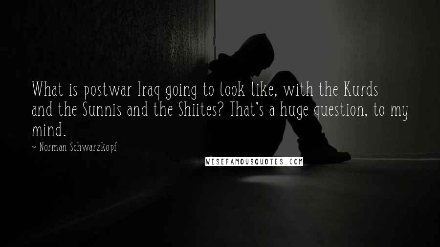 Norman Schwarzkopf Quotes: What is postwar Iraq going to look like, with the Kurds and the Sunnis and the Shiites? That's a huge question, to my mind.