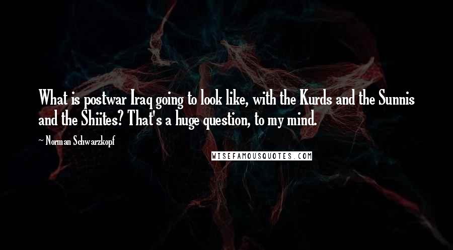 Norman Schwarzkopf Quotes: What is postwar Iraq going to look like, with the Kurds and the Sunnis and the Shiites? That's a huge question, to my mind.