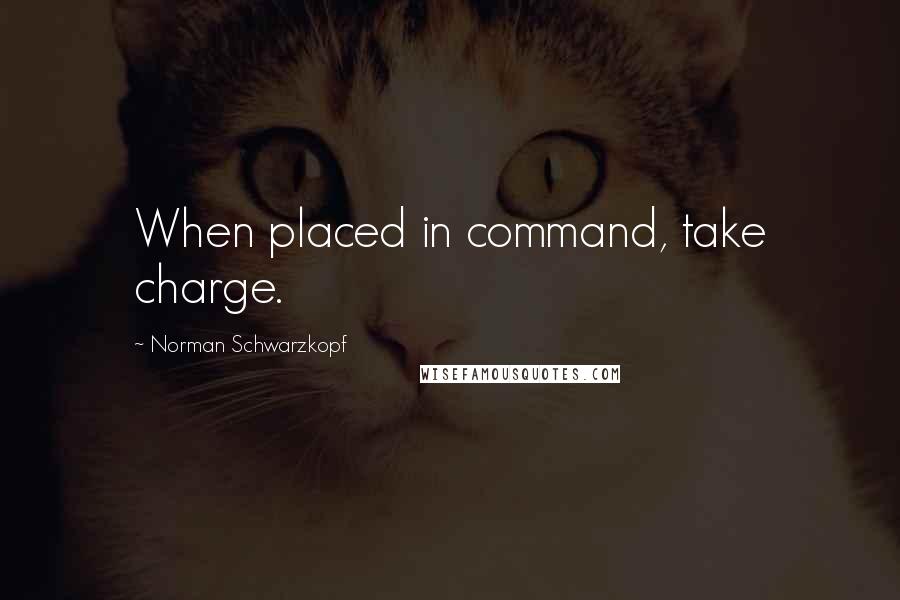 Norman Schwarzkopf Quotes: When placed in command, take charge.