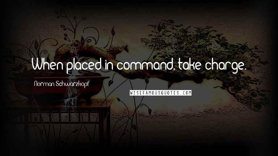 Norman Schwarzkopf Quotes: When placed in command, take charge.
