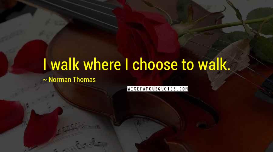 Norman Thomas Quotes: I walk where I choose to walk.