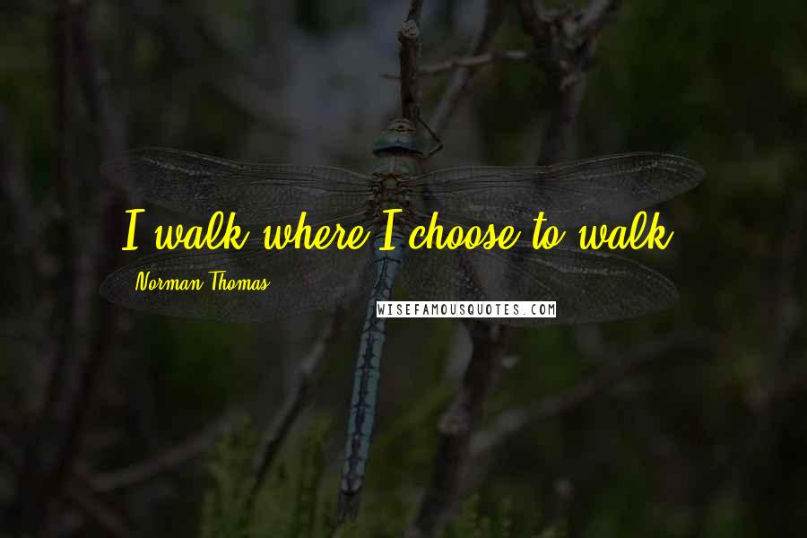 Norman Thomas Quotes: I walk where I choose to walk.