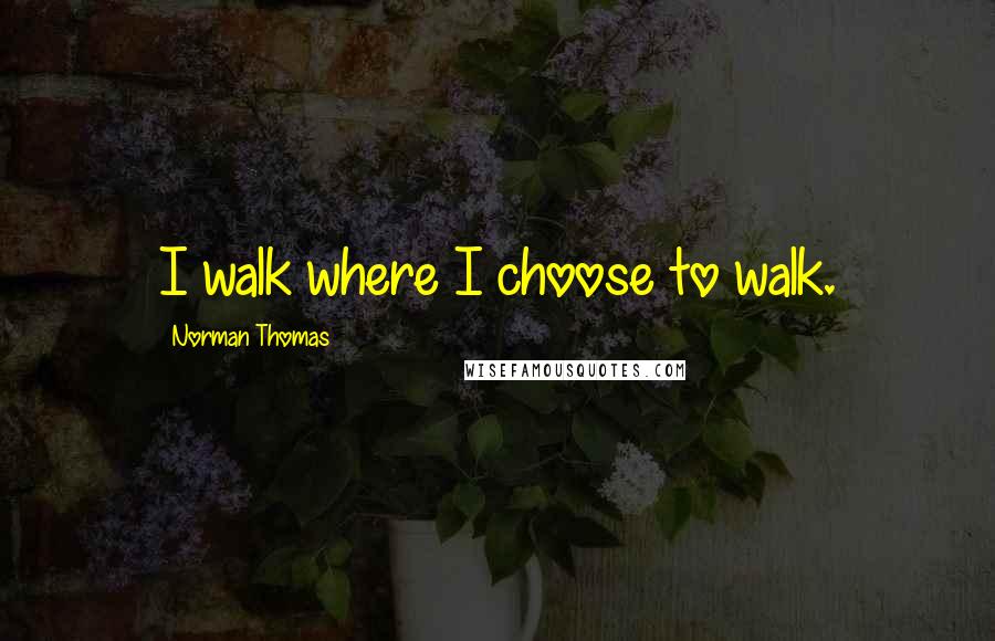 Norman Thomas Quotes: I walk where I choose to walk.