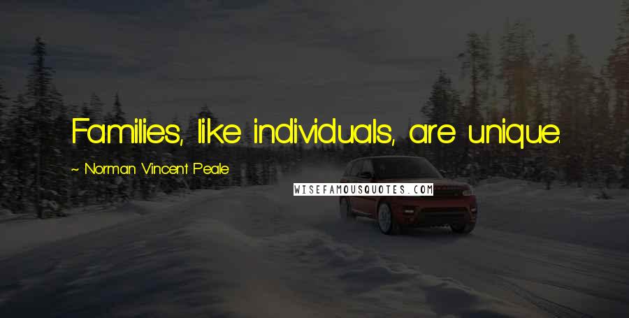 Norman Vincent Peale Quotes: Families, like individuals, are unique.
