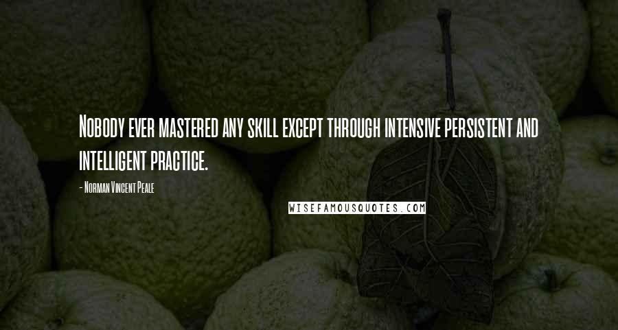 Norman Vincent Peale Quotes: Nobody ever mastered any skill except through intensive persistent and intelligent practice.