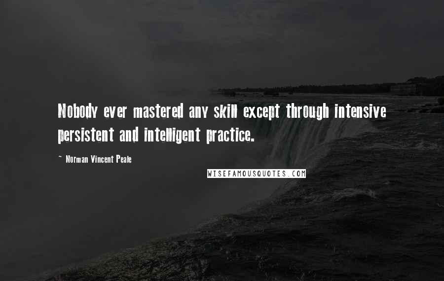 Norman Vincent Peale Quotes: Nobody ever mastered any skill except through intensive persistent and intelligent practice.