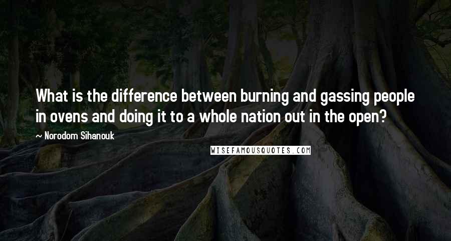 Norodom Sihanouk Quotes: What is the difference between burning and gassing people in ovens and doing it to a whole nation out in the open?