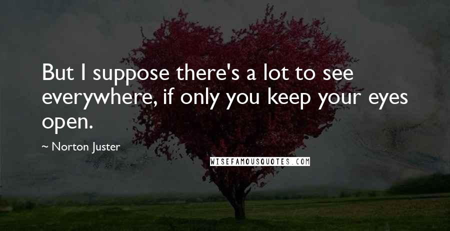 Norton Juster Quotes: But I suppose there's a lot to see everywhere, if only you keep your eyes open.