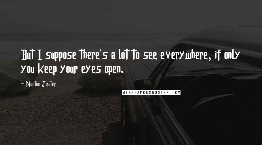 Norton Juster Quotes: But I suppose there's a lot to see everywhere, if only you keep your eyes open.