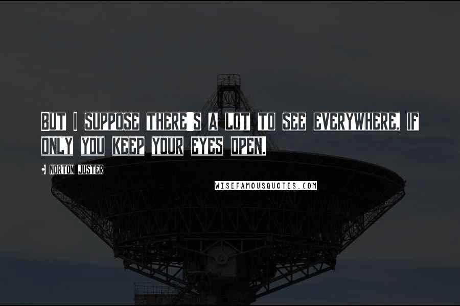 Norton Juster Quotes: But I suppose there's a lot to see everywhere, if only you keep your eyes open.