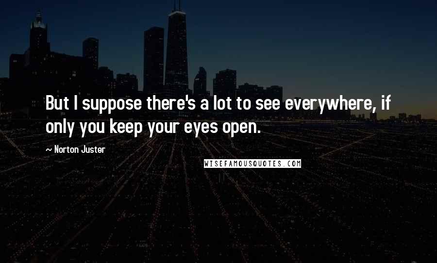 Norton Juster Quotes: But I suppose there's a lot to see everywhere, if only you keep your eyes open.