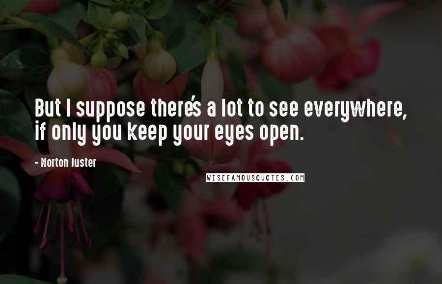 Norton Juster Quotes: But I suppose there's a lot to see everywhere, if only you keep your eyes open.