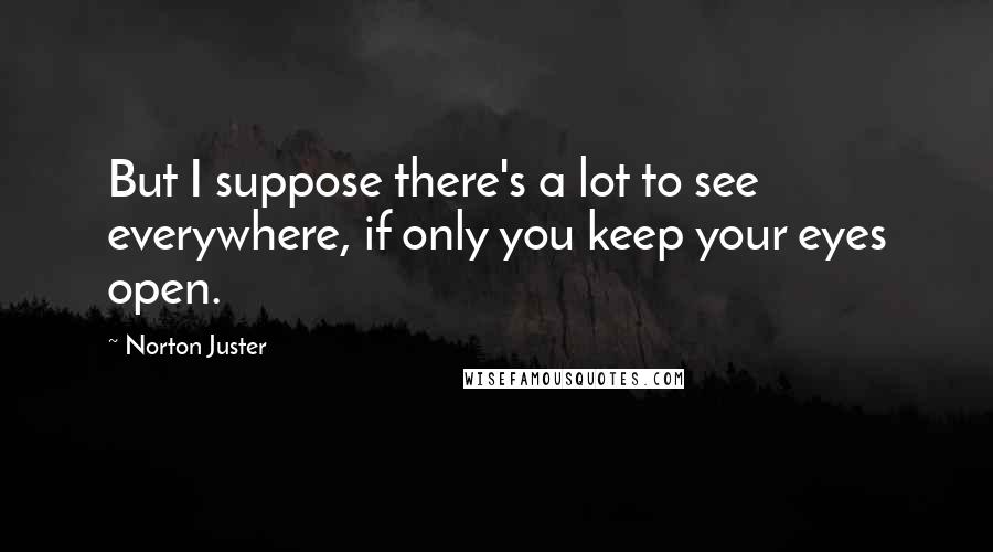 Norton Juster Quotes: But I suppose there's a lot to see everywhere, if only you keep your eyes open.