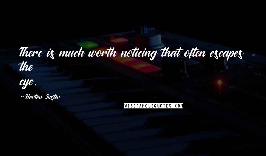 Norton Juster Quotes: There is much worth noticing that often escapes the eye.