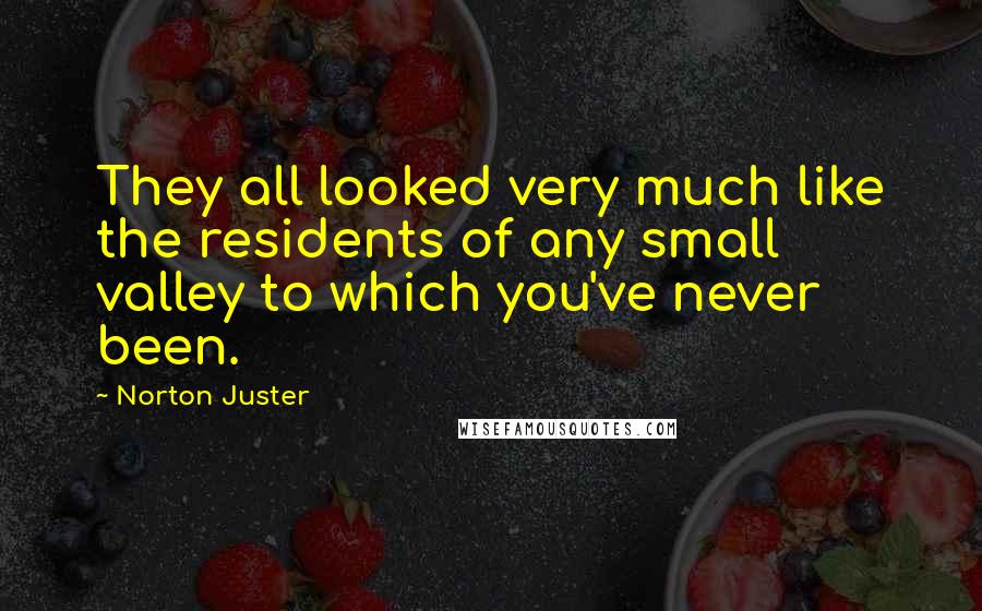 Norton Juster Quotes: They all looked very much like the residents of any small valley to which you've never been.