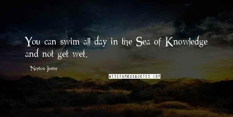 Norton Juster Quotes: You can swim all day in the Sea of Knowledge and not get wet.