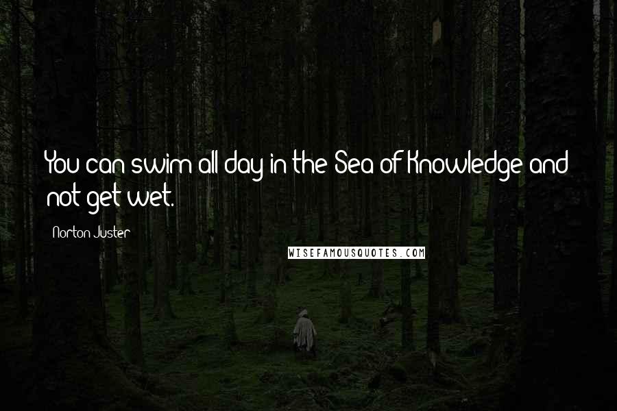 Norton Juster Quotes: You can swim all day in the Sea of Knowledge and not get wet.