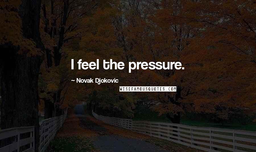 Novak Djokovic Quotes: I feel the pressure.