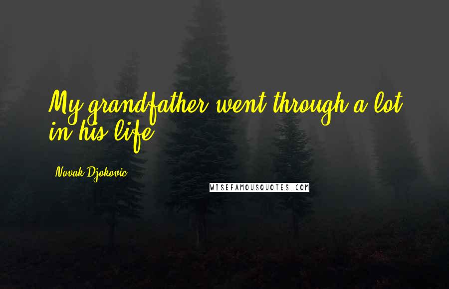 Novak Djokovic Quotes: My grandfather went through a lot in his life.