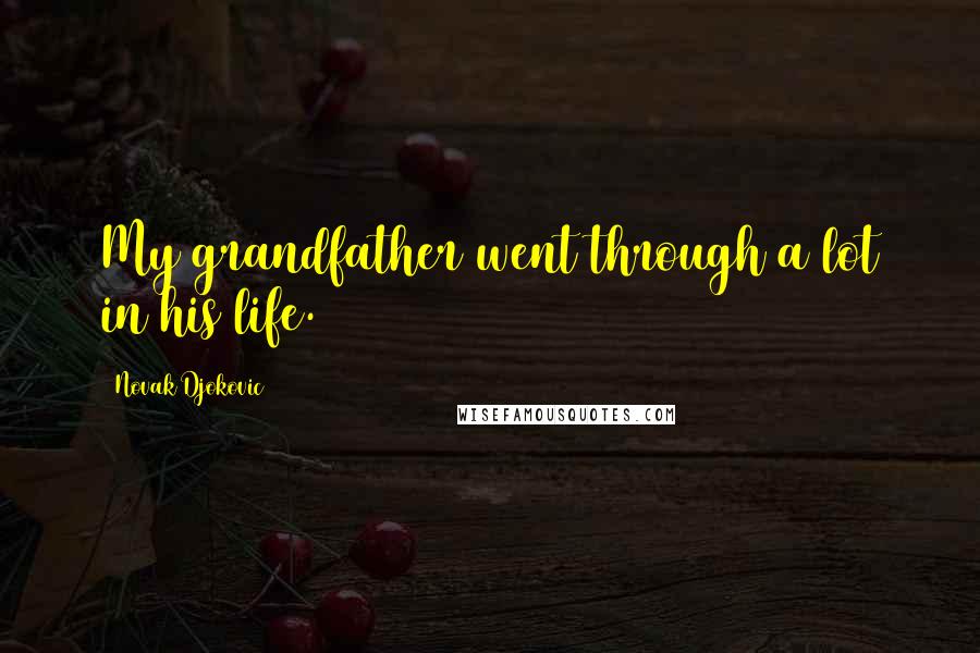 Novak Djokovic Quotes: My grandfather went through a lot in his life.