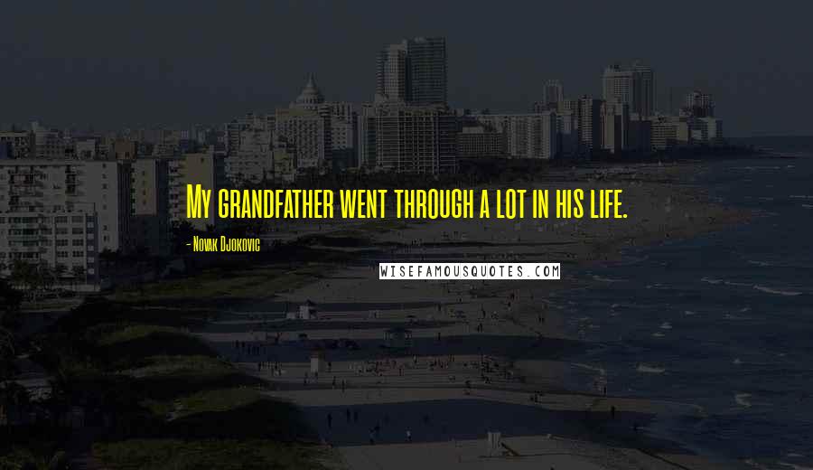 Novak Djokovic Quotes: My grandfather went through a lot in his life.